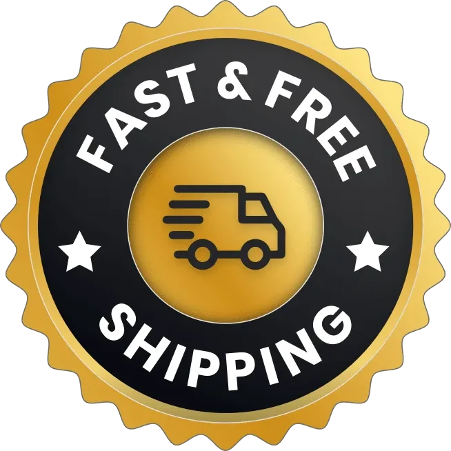 Fast and free shipping promotional badge